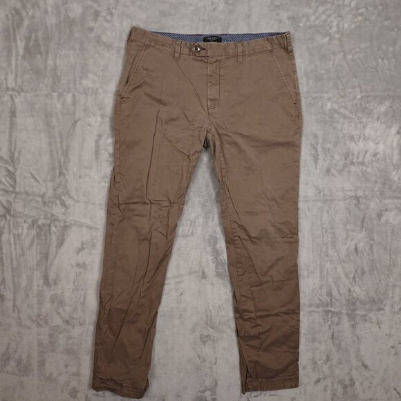 Ted Baker Slim chino men's 34R brown khaki P316 - Picture 1 of 12